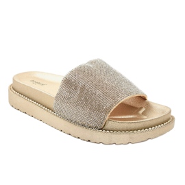 Chaussons dorés à paillettes SF-01 1