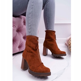 FRERY Boots femme à talon Camel Frann brun 1