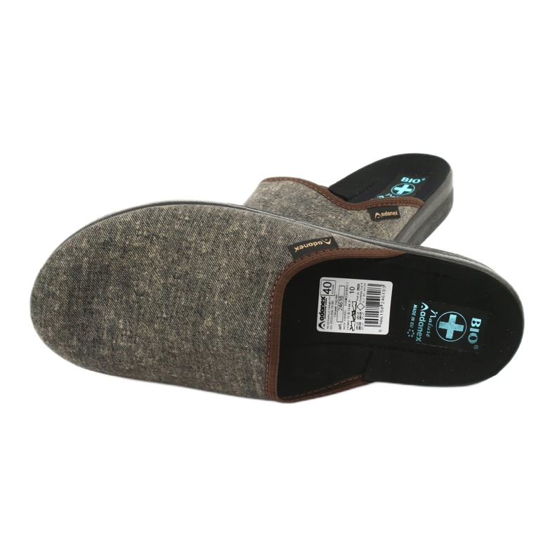 Chaussons pour hommes Adanex 24618 gris 4 Chaussons pour hommes Adanex 24618 gris 4