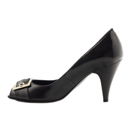 Escarpins en cuir avec boucle Nessi 110-08 le noir 2