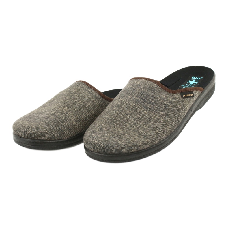Chaussons pour hommes Adanex 24618 gris 2