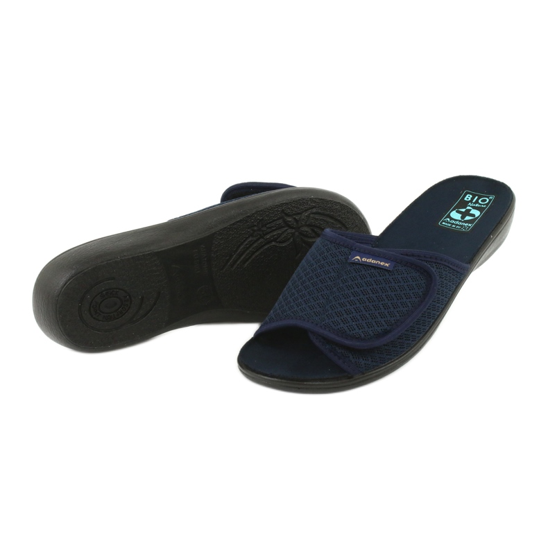 Adanex Chaussons velcro bleu marine 3