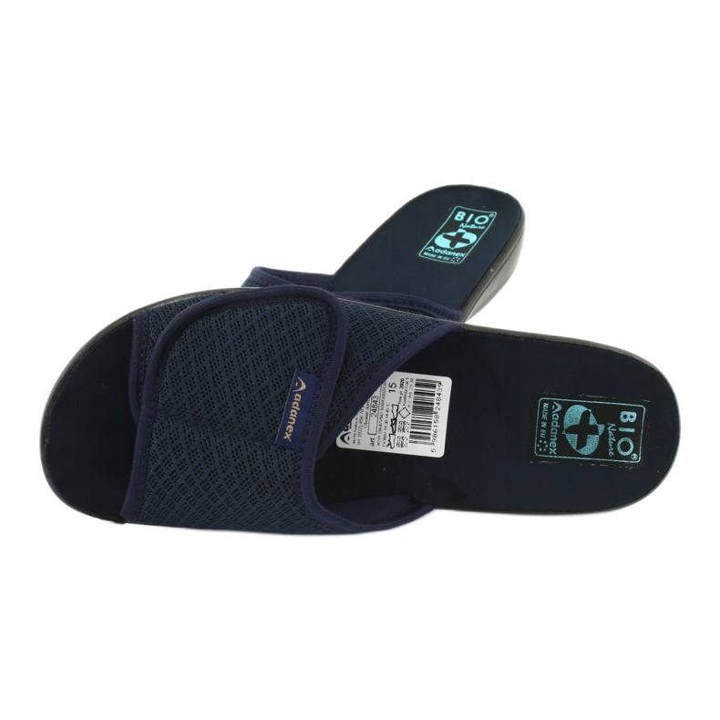Adanex Chaussons velcro bleu marine 4
