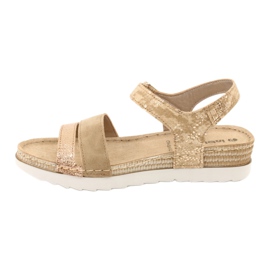 Sandales avec empiècement en cuir Inblu Platino OF019 beige doré 1