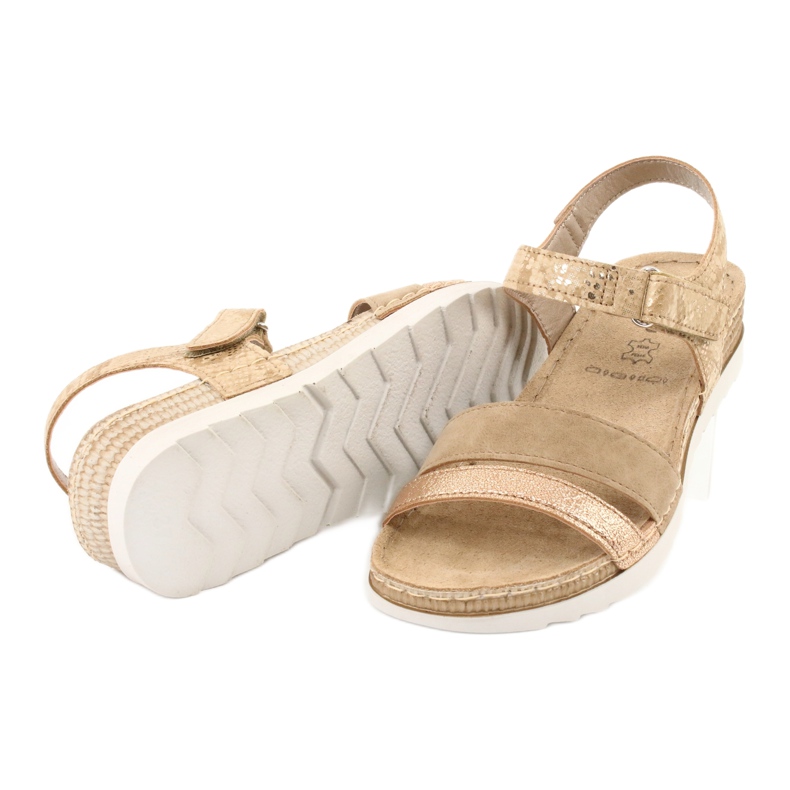 Sandales avec empiècement en cuir Inblu Platino OF019 beige doré 3