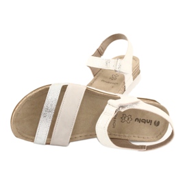 Sandales avec insert en cuir Inblu Argento OF019 blanche gris 4