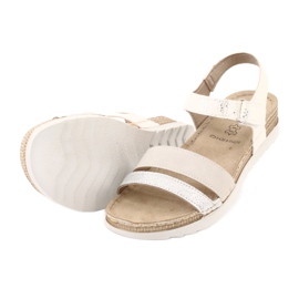 Sandales avec insert en cuir Inblu Argento OF019 blanche gris 3