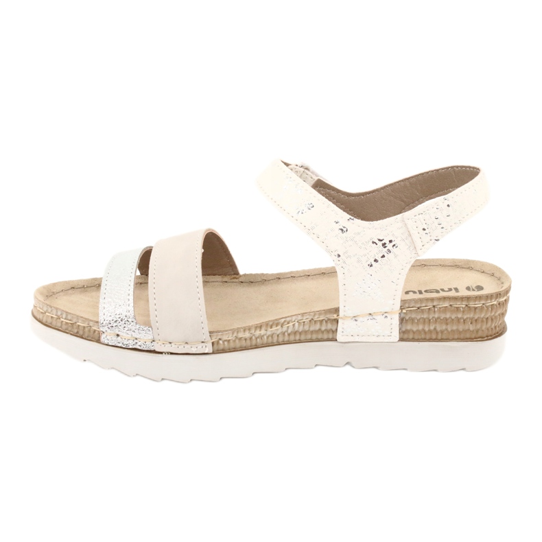 Sandales avec insert en cuir Inblu Argento OF019 blanche gris 1