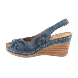 Evento Sandales compensées confortables 20SD98-1862 bleu 1