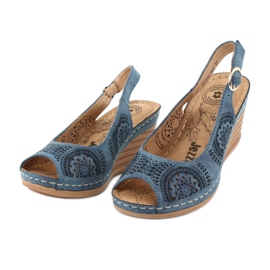Evento Sandales compensées confortables 20SD98-1862 bleu 2
