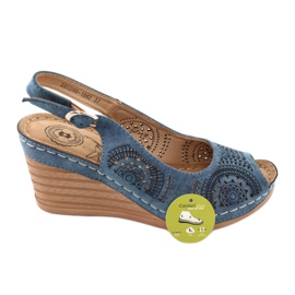 Evento Sandales compensées confortables 20SD98-1862 bleu 5