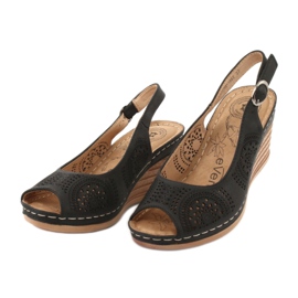 Evento Sandales compensées confortables 20SD98-1862 noir 2