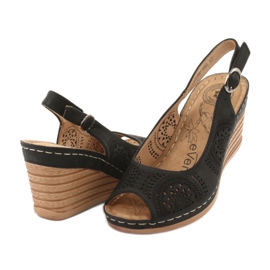 Evento Sandales compensées confortables 20SD98-1862 le noir 3