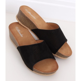 Chaussons noirs sur un coin bas noir 10-238 Noir le noir 2