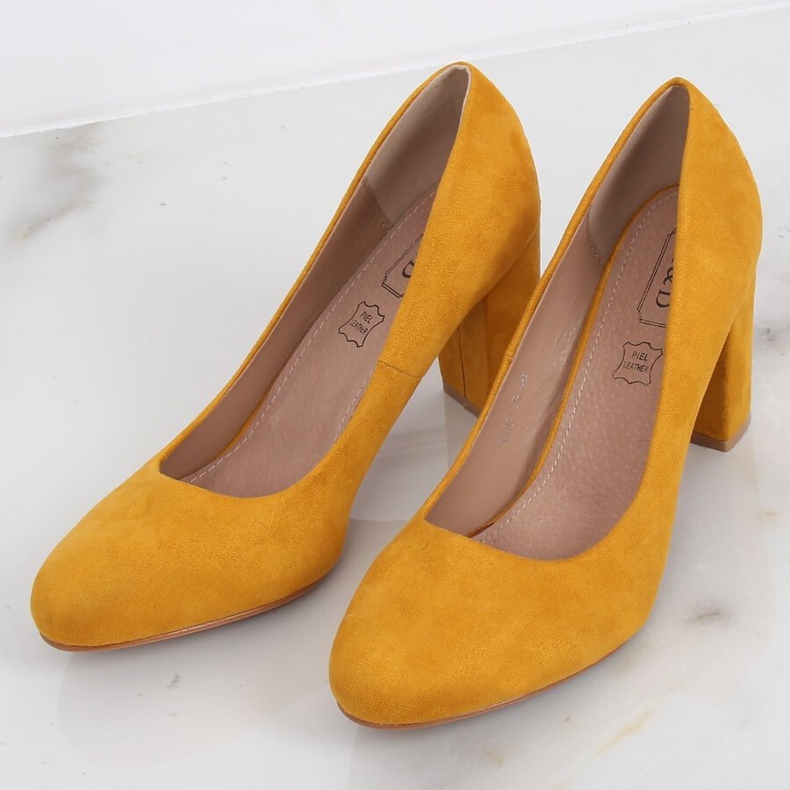 Escarpins sur le poteau miel E08-10 Jaune 1