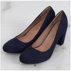 Escarpins sur le poteau bleu marine E08-10 Bleu 2