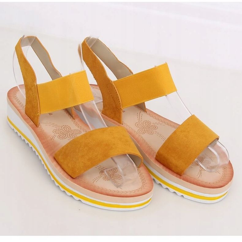 Sandales miel femme E008 Jaune 1