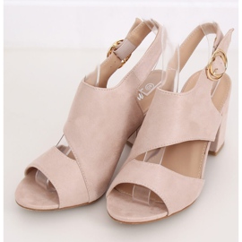 Sandales à talons beiges A8560 Beige 1