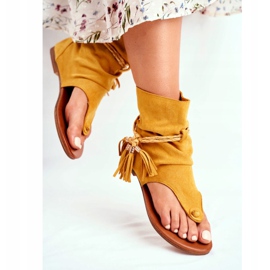 PS1 Sandales Tongs Femme Tong Jaune SL1011 Madrit 4