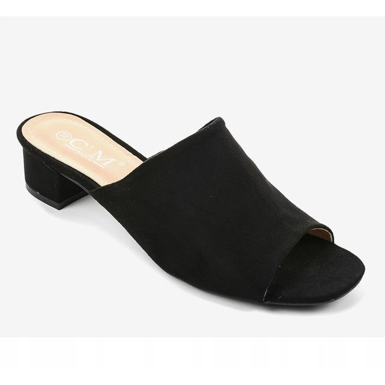 Chaussons noirs à talons 77-91 le noir 1 Chaussons noirs à talons 77-91 le noir 1