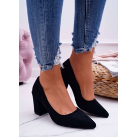 FRJ Escarpins pour femmes à talon en daim noir Femmini le noir 3
