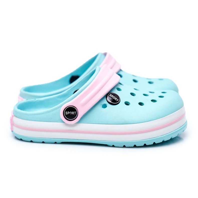 Chaussons pour garçon, fille, enfant, crocos en mousse rose vert 1