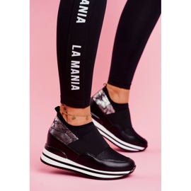 Chaussures compensées à enfiler pour femmes, noires, Cold Play le noir 1