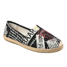 Espadrilles pour hommes noires BKA-48 blanche le noir 1