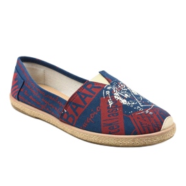 Espadrilles pour hommes bleues BKA-48 rouge 1 Espadrilles pour hommes bleues BKA-48 rouge 1