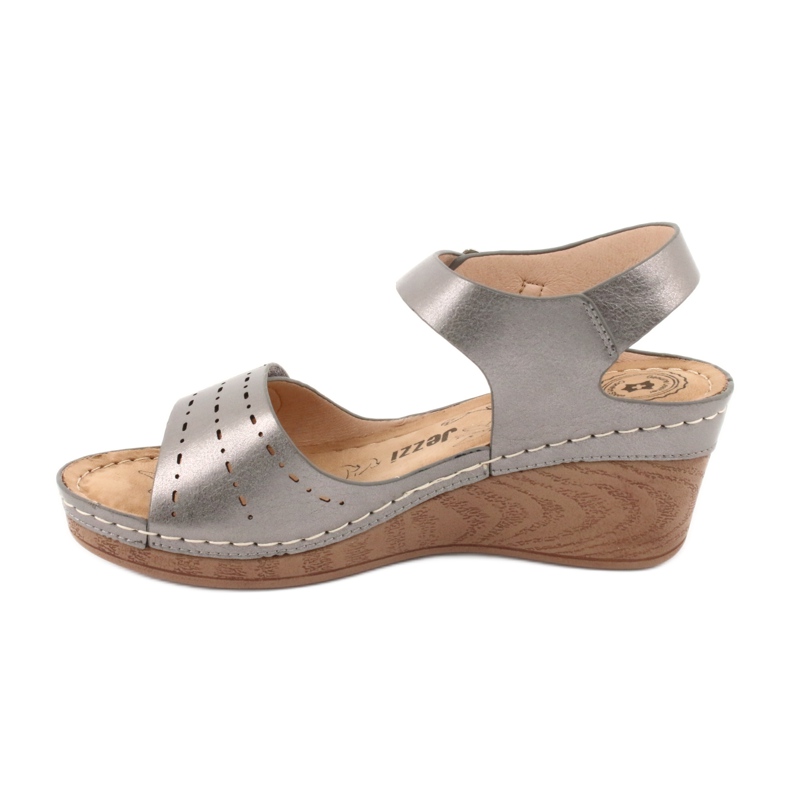 Evento Sandales féminines métalliques sur le coin 9SD98-0980 Gray gris 1