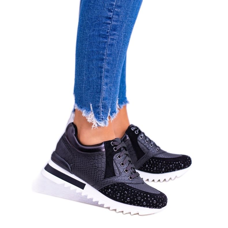 Chaussures De Sport Femme Noires À Paillettes Lu Boo Infinitiale le noir 2 Chaussures De Sport Femme Noires À Paillettes Lu Boo Infinitiale le noir 2