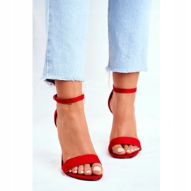 PS1 Sandales À Talons Hauts Femme En Eco-daim Liberty Rouge 1