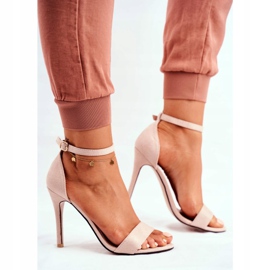 PS1 Sandales À Talons Hauts Femme En Eco-suède Beige Liberty 2