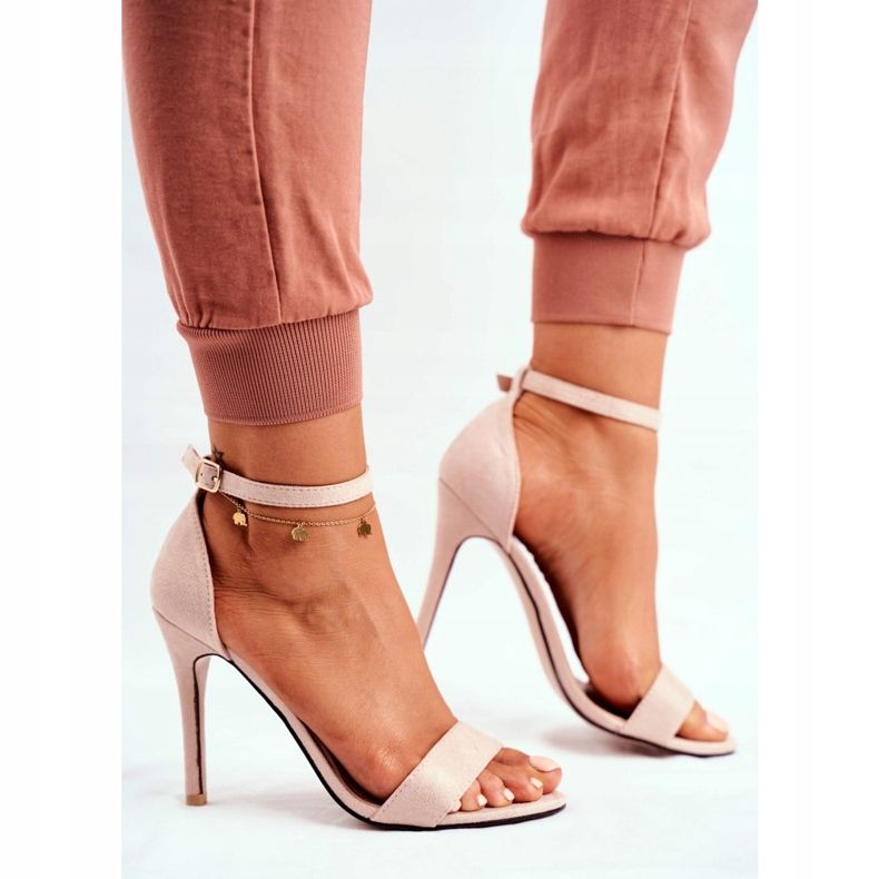 PS1 Sandales À Talons Hauts Femme En Eco-suède Beige Liberty 2