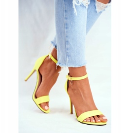 PS1 Sandales À Talons Hauts Femme En Eco-daim Jaune Liberty 5