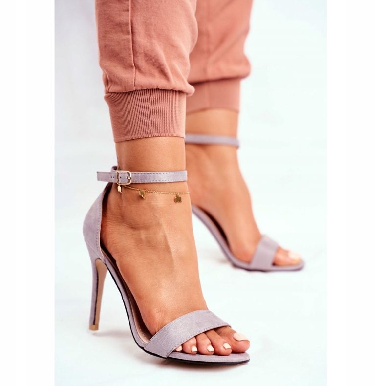 PS1 Sandales À Talons Hauts Femme En Eco-daim Gris Liberty 2