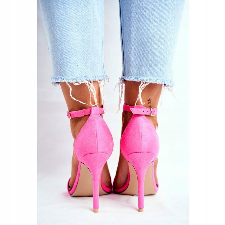 SEA Sandales À Talons Hauts Femme En Eco-suède Fuchsia Liberty rose 2