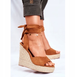 PS1 Sandales Sur Compensées Pour Femmes Camel Belleza brun 1