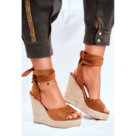 PS1 Sandales Sur Compensées Pour Femmes Camel Belleza brun 2