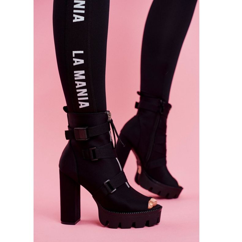 PS1 Bottines Pour Femmes À Bout Ouvert Gladios Noir 2