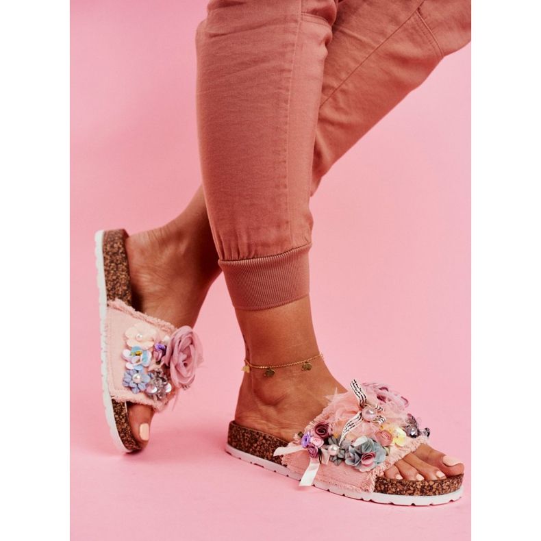 SEA Chaussons Femme Avec Fleurs Rose Enrissa 2 SEA Chaussons Femme Avec Fleurs Rose Enrissa 2