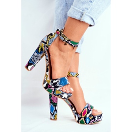SEA Sandales à Talons Hauts Femme Serpent Coloré Figaro multicolore 2