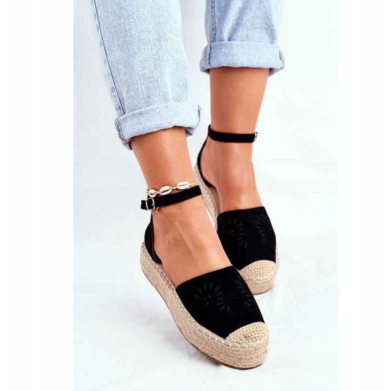 PS1 Espadrilles pour femmes sur la plateforme en lin noir Palermo 1