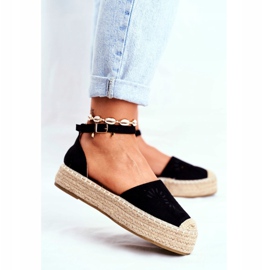 PS1 Espadrilles pour femmes sur la plateforme en lin noir Palermo le noir 3