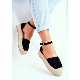 PS1 Espadrilles pour femmes sur la plateforme en lin noir Palermo 2