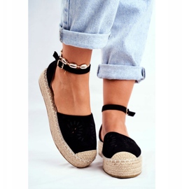 PS1 Espadrilles pour femmes sur la plateforme en lin noir Palermo le noir 4