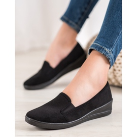SHELOVET Chaussures en daim à enfiler le noir 3