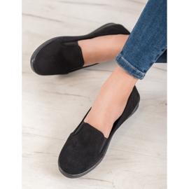 SHELOVET Chaussures en daim à enfiler le noir 4