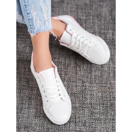 SHELOVET Baskets blanches avec cuir écologique 1