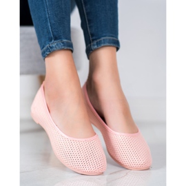 SHELOVET Ballerines légères ajourées rose 2